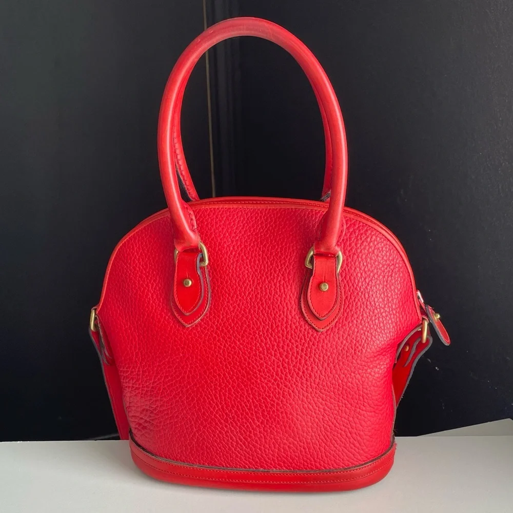 Dooney and Bourke Red Leather Norfolk Case Dome Satchel Bag R04 - Picture 5 of 16